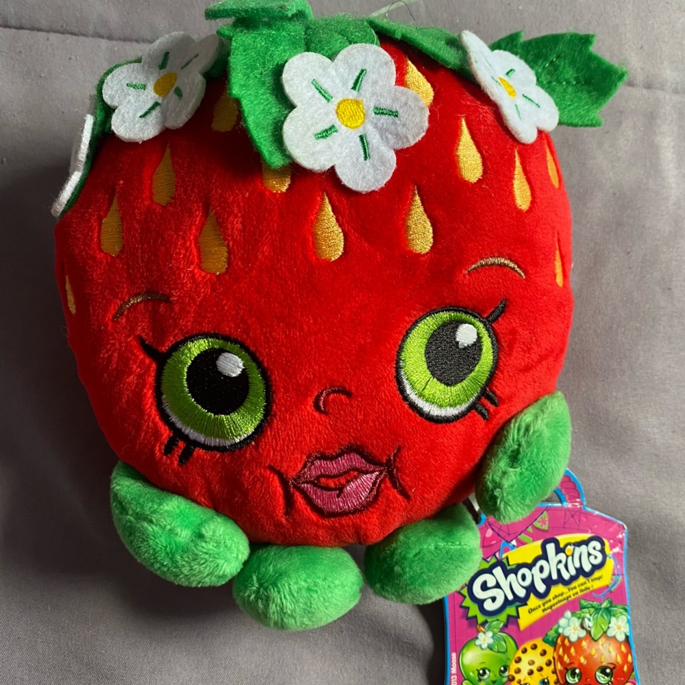 Shopkins 8" Plush: Strawberry Kiss NWT